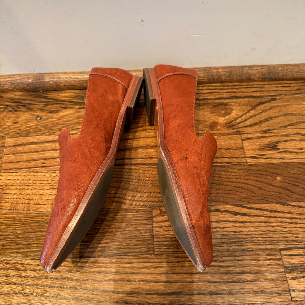 Frye Women's Pointed Toe Flats in Rust Brown - Picture 2 of 6